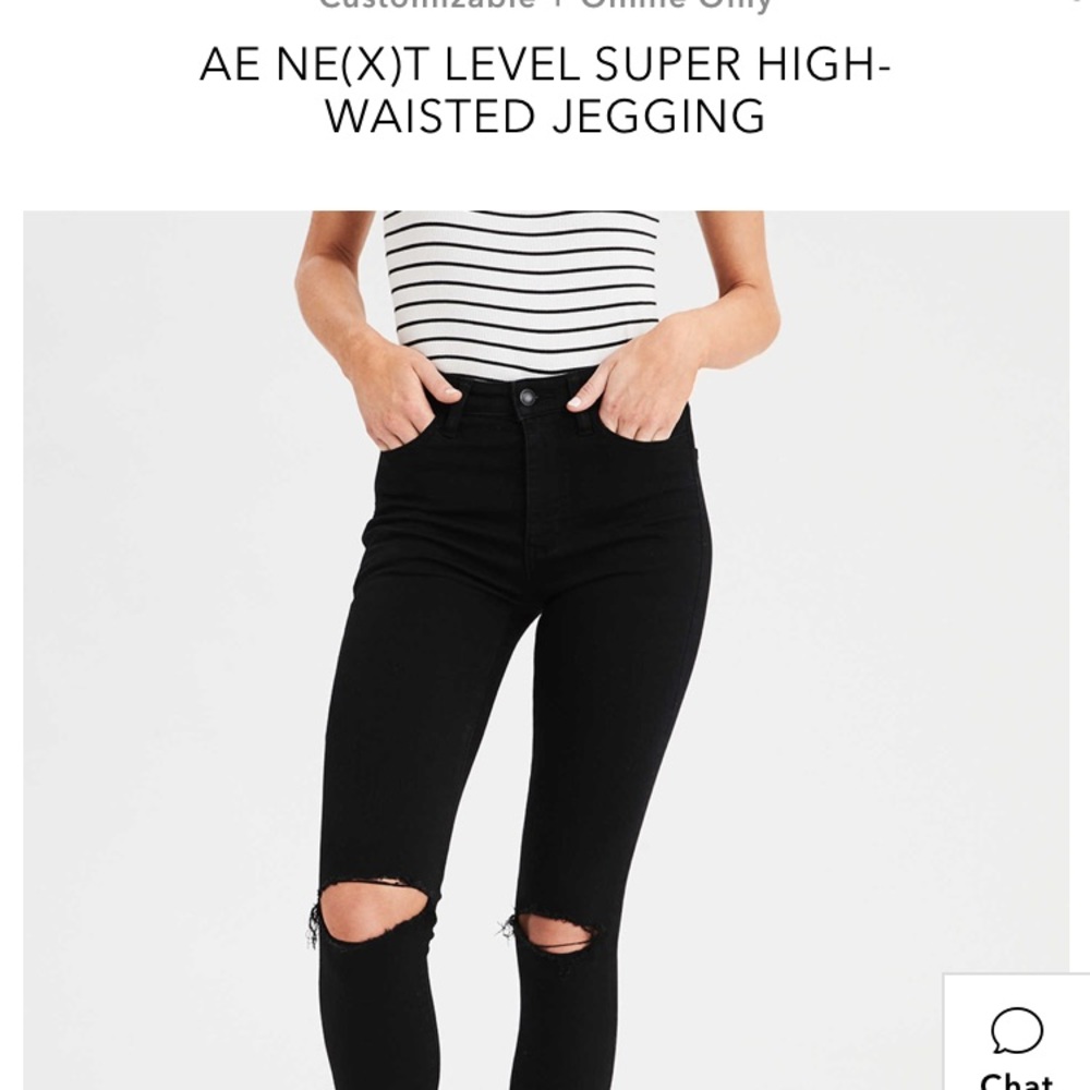 High rise black ripped Jegging